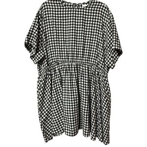 Shiny By Nature Black and White Gingham Flannel Dress Sz 2XL